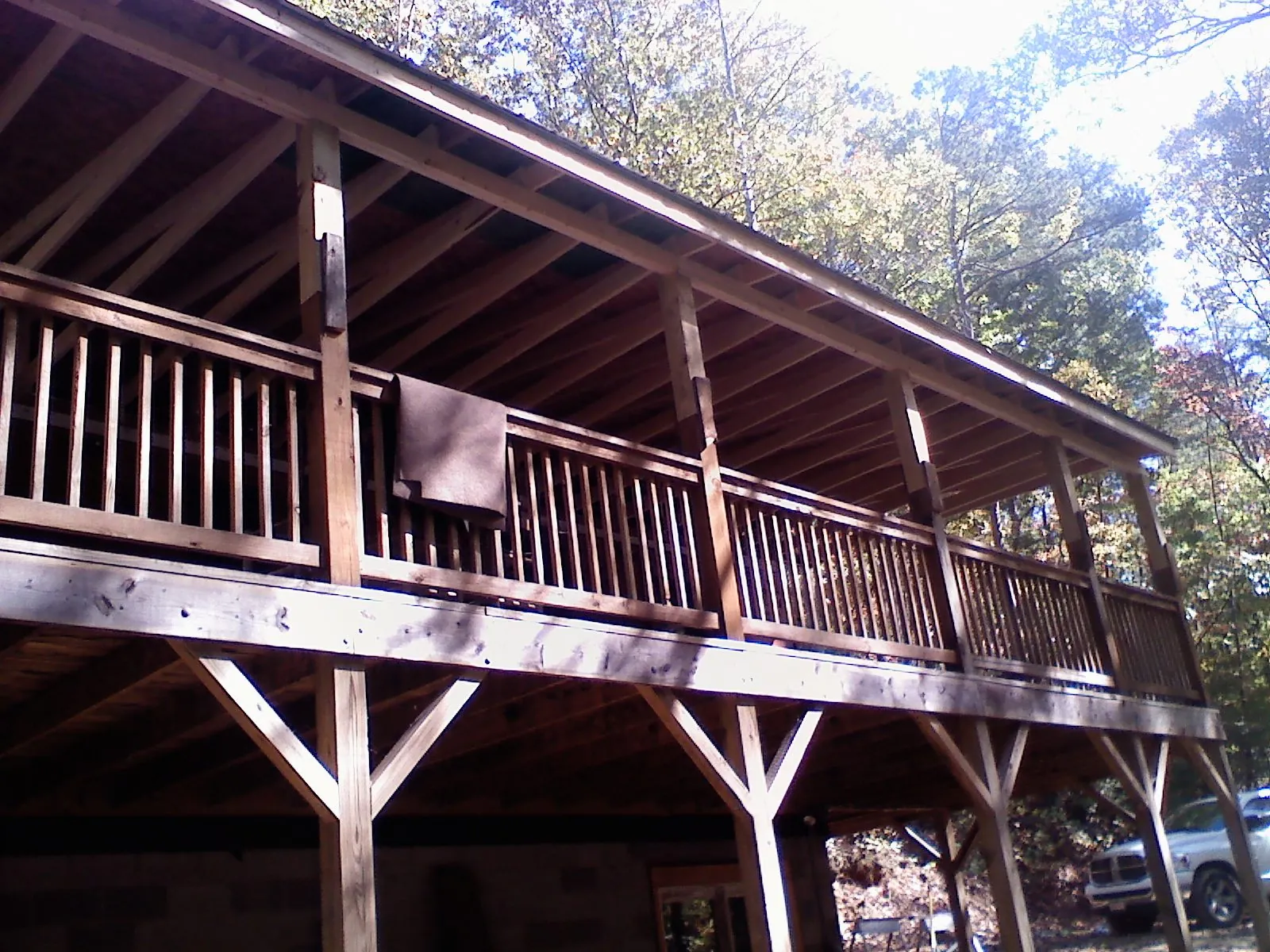 Timber framing under a new elevated porch and deck — Roof Leak Repair in Mc Adenville by Roofing Brothers
